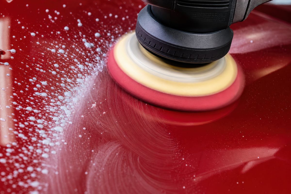 Machine paint correction before ceramic and wax application